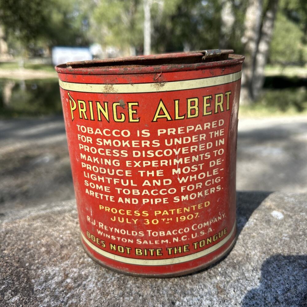 Vintage Prince Albert Vintage Crimp Cut Pipe & Cigarette Tobacco Tin Can Patina - Picture 4 of 6
